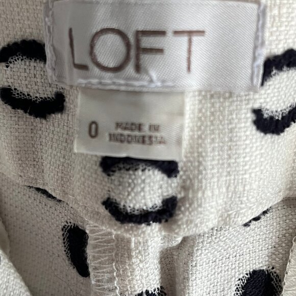 Loft women's shorts white polka dot leopard animal print preppy cotton size 0 - Picture 3 of 4